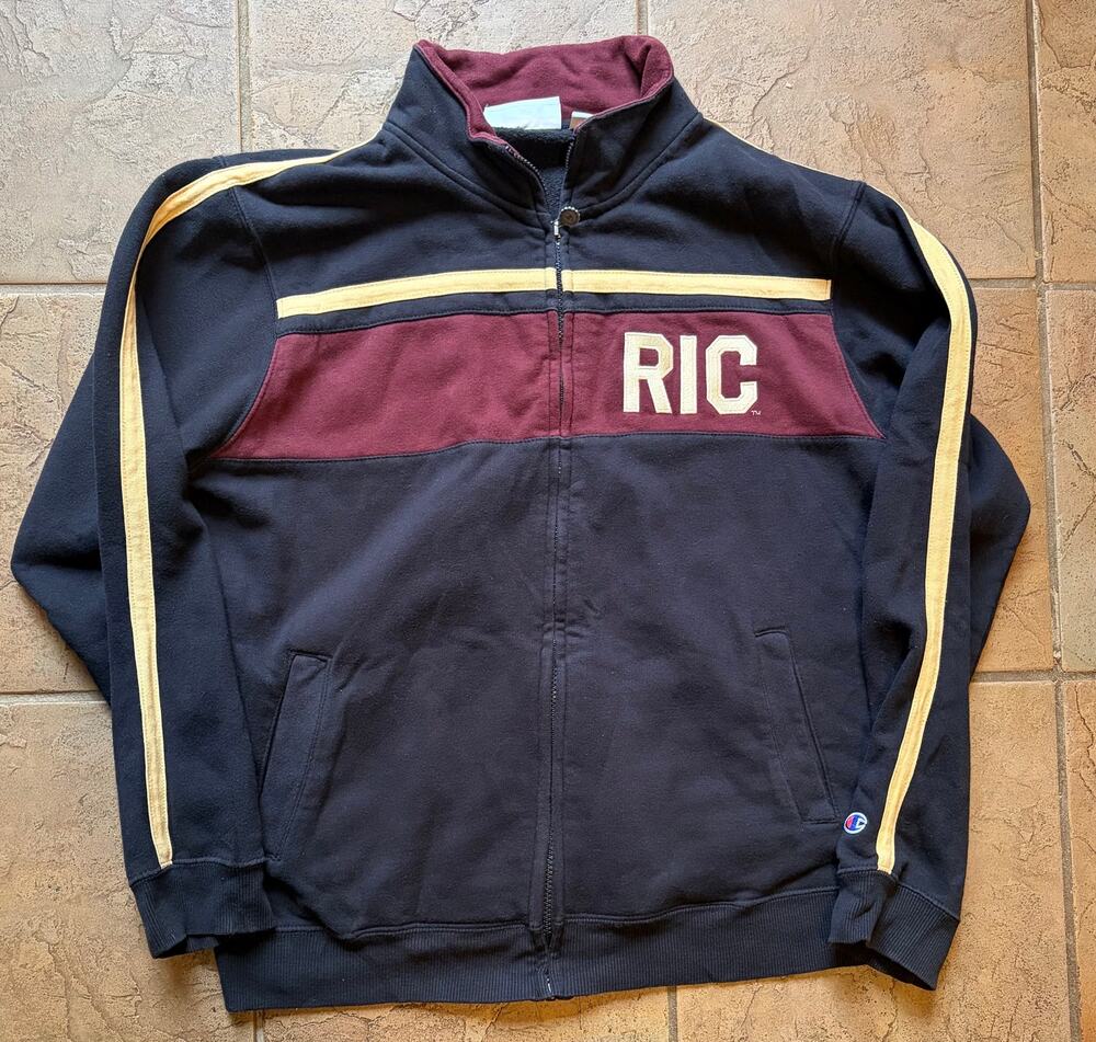 Champion Rhode Island College RIC Full Zip Sweatshirt Jacket Men's Large VTG